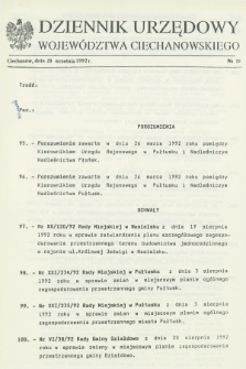 Dziennik Urzędowy Województwa Ciechanowskiego. 1992, nr 26 (28 września)