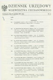 Dziennik Urzędowy Województwa Ciechanowskiego. 1992, nr 33 (30 grudnia)