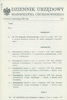 Dziennik Urzędowy Województwa Ciechanowskiego. 1993, nr 2 (24 lutego)