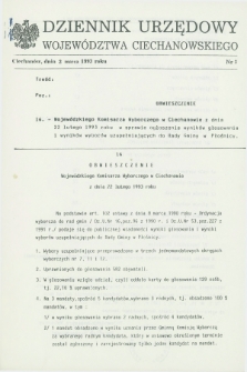 Dziennik Urzędowy Województwa Ciechanowskiego. 1993, nr 3 (2 marca)