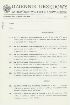 Dziennik Urzędowy Województwa Ciechanowskiego. 1993, nr 4 (12 marca)