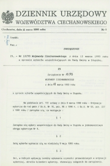 Dziennik Urzędowy Województwa Ciechanowskiego. 1993, nr 5 (15 marca)