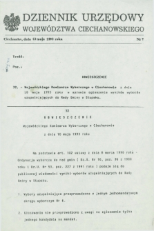 Dziennik Urzędowy Województwa Ciechanowskiego. 1993, nr 7 (12 maja)
