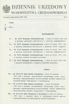 Dziennik Urzędowy Województwa Ciechanowskiego. 1993, nr 11 (30 lipca)