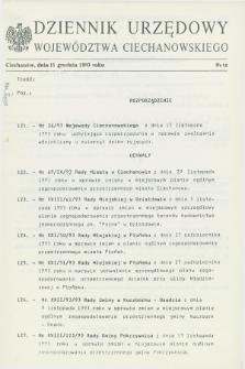 Dziennik Urzędowy Województwa Ciechanowskiego. 1993, nr 16 (15 grudnia)