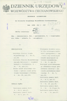 Dziennik Urzędowy Województwa Ciechanowskiego. 1994, Skorowidz alfabetyczny