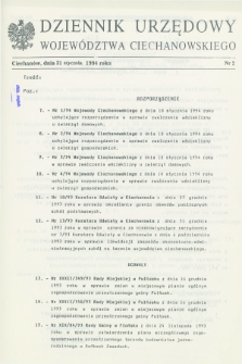 Dziennik Urzędowy Województwa Ciechanowskiego. 1994, nr 2 (31 stycznia)