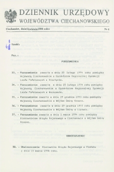 Dziennik Urzędowy Województwa Ciechanowskiego. 1994, nr 6 (5 kwietnia)