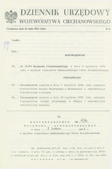 Dziennik Urzędowy Województwa Ciechanowskiego. 1994, nr 9 (18 maja)
