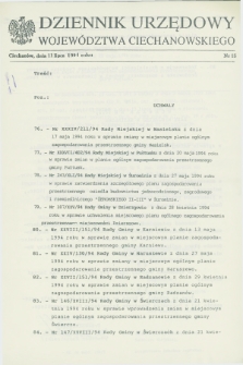 Dziennik Urzędowy Województwa Ciechanowskiego. 1994, nr 15 (11 lipca)