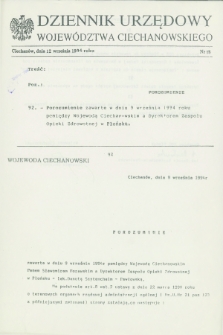 Dziennik Urzędowy Województwa Ciechanowskiego. 1994, nr 18 (12 września)