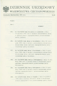 Dziennik Urzędowy Województwa Ciechanowskiego. 1994, nr 27 (15 grudnia)