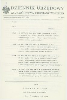 Dziennik Urzędowy Województwa Ciechanowskiego. 1994, nr 27 A (15 grudnia)