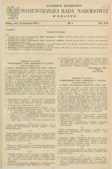 Dziennik Urzędowy Wojewódzkiej Rady Narodowej w Kaliszu. 1976, nr 1 (15 stycznia)