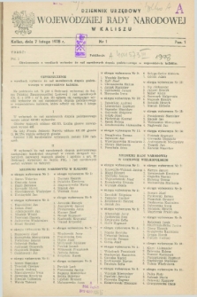 Dziennik Urzędowy Wojewódzkiej Rady Narodowej w Kaliszu. 1978, nr 1 (7 lutego)