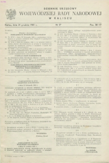 Dziennik Urzędowy Wojewódzkiej Rady Narodowej w Kaliszu. 1981, nr 5 (31 grudnia)