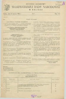 Dziennik Urzędowy Wojewódzkiej Rady Narodowej w Kaliszu. 1982, nr 1 (15 marca)