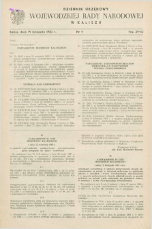 Dziennik Urzędowy Wojewódzkiej Rady Narodowej w Kaliszu. 1982, nr 4 (19 listopada)