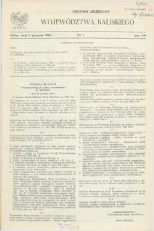 Dziennik Urzędowy Województwa Kaliskiego. 1985, nr 1 (5 stycznia)