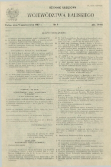 Dziennik Urzędowy Województwa Kaliskiego. 1987, nr 9 (9 października)