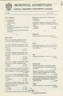Dziennik Urzędowy Województwa Kaliskiego. 1992, Skorowidz alfabetyczny