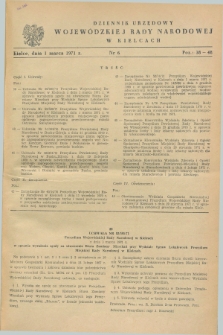Dziennik Urzędowy Wojewódzkiej Rady Narodowej w Kielcach. 1971, nr 6 (1 marca)