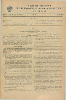 Dziennik Urzędowy Wojewódzkiej Rady Narodowej w Kielcach. 1971, nr 7 (5 marca)