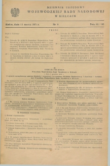 Dziennik Urzędowy Wojewódzkiej Rady Narodowej w Kielcach. 1971, nr 9 (13 marca)