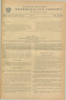 Dziennik Urzędowy Wojewódzkiej Rady Narodowej w Kielcach. 1971, nr 11 (16 marca)