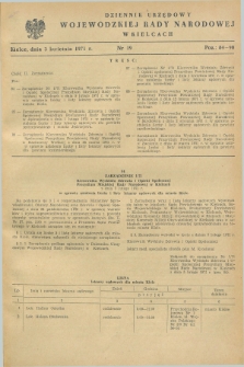 Dziennik Urzędowy Wojewódzkiej Rady Narodowej w Kielcach. 1971, nr 19 (3 kwietnia)