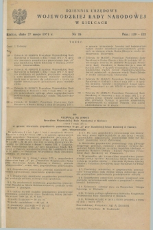 Dziennik Urzędowy Wojewódzkiej Rady Narodowej w Kielcach. 1971, nr 26 (27 maja)
