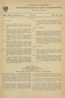 Dziennik Urzędowy Wojewódzkiej Rady Narodowej w Kielcach. 1971, nr 42 (31 grudnia)