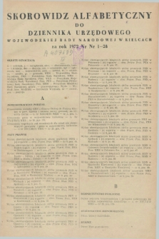 Dziennik Urzędowy Wojewódzkiej Rady Narodowej w Kielcach. 1972, Skorowidz alfabetyczny