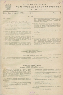 Dziennik Urzędowy Wojewódzkiej Rady Narodowej w Kielcach. 1972, nr 1 (31 stycznia)