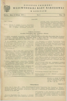 Dziennik Urzędowy Wojewódzkiej Rady Narodowej w Kielcach. 1972, nr 5 (23 lutego)
