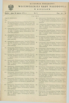 Dziennik Urzędowy Wojewódzkiej Rady Narodowej w Kielcach. 1972, nr 9 (30 marca)