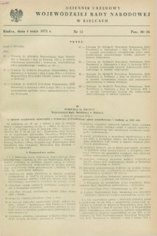 Dziennik Urzędowy Wojewódzkiej Rady Narodowej w Kielcach. 1972, nr 11 (4 maja)