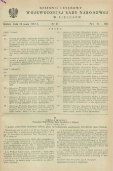 Dziennik Urzędowy Wojewódzkiej Rady Narodowej w Kielcach. 1972, nr 13 (20 maja)