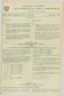 Dziennik Urzędowy Wojewódzkiej Rady Narodowej w Kielcach. 1972, nr 18 (27 września)
