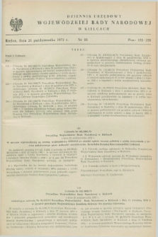 Dziennik Urzędowy Wojewódzkiej Rady Narodowej w Kielcach. 1972, nr 22 (26 października)