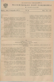 Dziennik Urzędowy Wojewódzkiej Rady Narodowej w Kielcach. 1972, nr 24 (9 listopada)