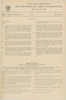 Dziennik Urzędowy Wojewódzkiej Rady Narodowej w Kielcach. 1973, nr 7 (26 lutego)