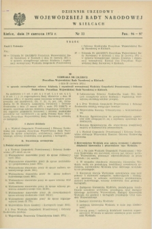 Dziennik Urzędowy Wojewódzkiej Rady Narodowej w Kielcach. 1973, nr 22 (29 czerwca)