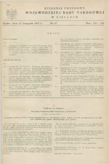 Dziennik Urzędowy Wojewódzkiej Rady Narodowej w Kielcach. 1974, nr 17 (18 listopada)