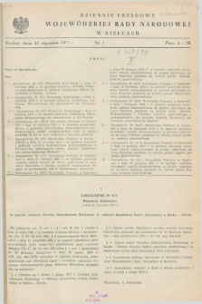 Dziennik Urzędowy Wojewódzkiej Rady Narodowej w Kielcach. 1975, nr 1 (31 stycznia)