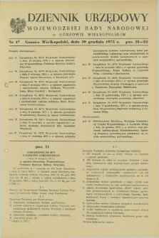 Dziennik Urzędowy Wojewódzkiej Rady Narodowej w Gorzowie Wielkopolskim. 1975, nr 4 (20 grudnia)