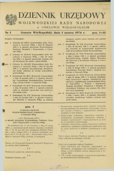 Dziennik Urzędowy Wojewódzkiej Rady Narodowej w Gorzowie Wielkopolskim. 1976, nr 1 (1 marca)