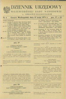 Dziennik Urzędowy Wojewódzkiej Rady Narodowej w Gorzowie Wielkopolskim. 1976, nr 4 (15 maja)