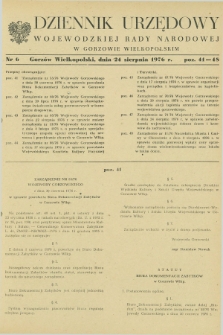 Dziennik Urzędowy Wojewódzkiej Rady Narodowej w Gorzowie Wielkopolskim. 1976, nr 6 (24 sierpnia)