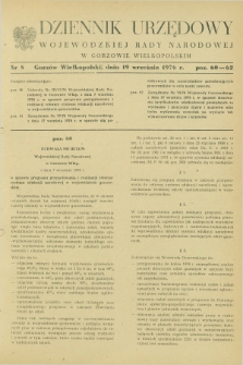 Dziennik Urzędowy Wojewódzkiej Rady Narodowej w Gorzowie Wielkopolskim. 1976, nr 8 (19 września)